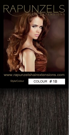 190 Gram 20" Clip In Hair Extensions Colour #1B Natural Off Black (14 p/c Deluxe Head)